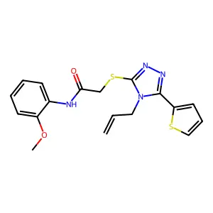 N-(2-methoxyphenyl)-2-{[4-(prop-2-en-1-yl)-5-(thiophen-2-yl)-4H-1,2,4-triazol-3-yl]sulfanyl}acetamide structure