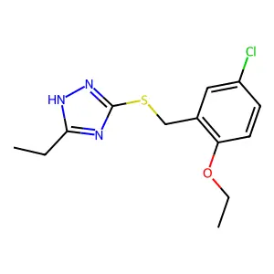 3-[(5-chloro-2-ethoxyphenyl)methylsulfanyl]-5-ethyl-1H-1,2,4-triazole structure