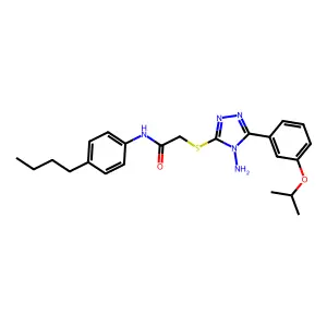 2-{4-amino-5-[3-(methylethoxy)phenyl](1,2,4-triazol-3-ylthio)}-N-(4-butylpheny l)acetamide structure