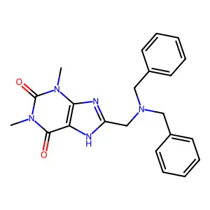 8-[(dibenzylamino)methyl]-1,3-dimethyl-7H-purine-2,6-dione structure