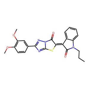 (3Z)-3-[2-(3,4-dimethoxyphenyl)-6-oxo[1,3]thiazolo[3,2-b][1,2,4]triazol-5(6H)-ylidene]-1-propyl-1,3-dihydro-2H-indol-2-one structure