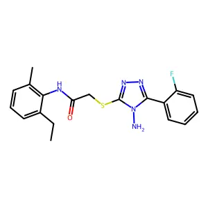 2-{[4-amino-5-(2-fluorophenyl)-4H-1,2,4-triazol-3-yl]sulfanyl}-N-(2-ethyl-6-methylphenyl)acetamide structure