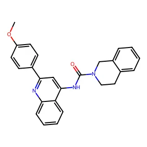 N-[2-(4-methoxyphenyl)-4-quinolyl]-3,4-dihydro-2(1H)-isoquinolinecarboxamide structure