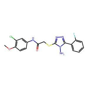 2-{[4-amino-5-(2-fluorophenyl)-4H-1,2,4-triazol-3-yl]sulfanyl}-N-(3-chloro-4-methoxyphenyl)acetamide structure