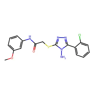 2-((4-amino-5-(2-chlorophenyl)-4H-1,2,4-triazol-3-yl)thio)-N-(3-methoxyphenyl)acetamide structure