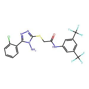 C18H12ClF6N5OS structure