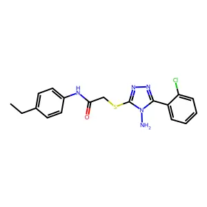 2-((4-amino-5-(2-chlorophenyl)-4H-1,2,4-triazol-3-yl)thio)-N-(4-ethylphenyl)acetamide structure