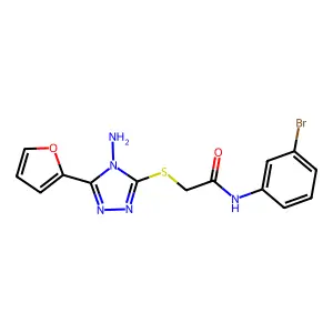 2-{[4-amino-5-(furan-2-yl)-4H-1,2,4-triazol-3-yl]sulfanyl}-N-(3-bromophenyl)acetamide structure