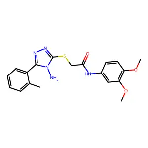 2-[4-amino-5-(2-methylphenyl)(1,2,4-triazol-3-ylthio)]-N-(3,4-dimethoxyphenyl) acetamide structure