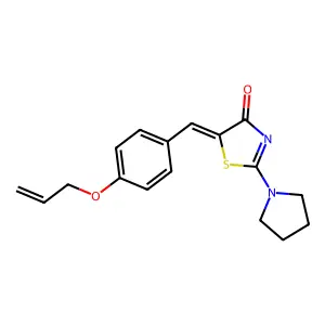 (E)-5-(4-(allyloxy)benzylidene)-2-(pyrrolidin-1-yl)thiazol-4(5H)-one structure