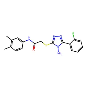 2-((4-amino-5-(2-chlorophenyl)-4H-1,2,4-triazol-3-yl)thio)-N-(3,4-dimethylphenyl)acetamide structure