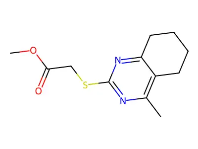 Methyl [(4-methyl-5,6,7,8-tetrahydroquinazolin-2-yl)sulfanyl]acetate structure