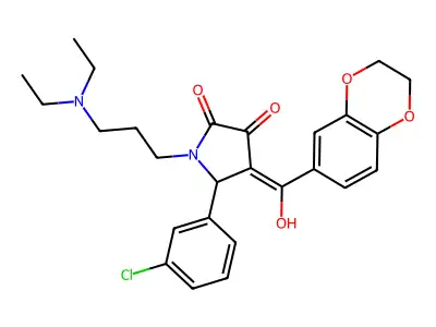 5-(3-chlorophenyl)-1-[3-(diethylamino)propyl]-4-(2,3-dihydro-1,4-benzodioxine-6-carbonyl)-3-hydroxy-2,5-dihydro-1H-pyrrol-2-one structure
