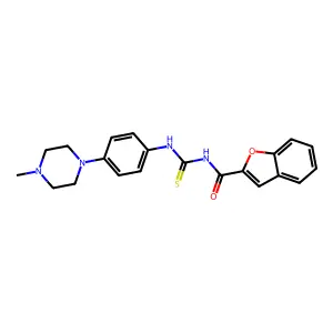 N-{[4-(4-methylpiperazin-1-yl)phenyl]carbamothioyl}-1-benzofuran-2-carboxamide structure