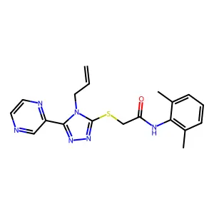N-(2,6-dimethylphenyl)-2-{[4-(prop-2-en-1-yl)-5-(pyrazin-2-yl)-4H-1,2,4-triazol-3-yl]sulfanyl}acetamide structure