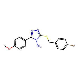 3-[(4-Bromophenyl)methylthio]-5-(4-methoxyphenyl)-1,2,4-triazole-4-ylamine structure