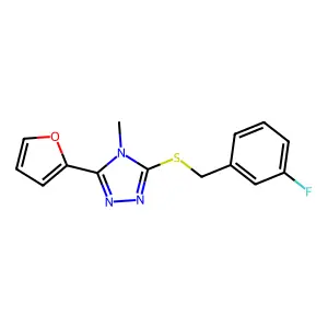 3-Fluorobenzyl 5-(2-furyl)-4-methyl-4H-1,2,4-triazol-3-YL sulfide structure