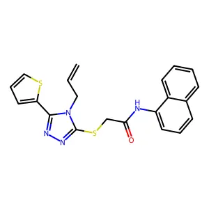 2-((4-Allyl-5-(2-thienyl)-4H-1,2,4-triazol-3-YL)thio)-N-(1-naphthyl)acetamide structure