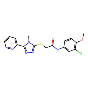 N-(3-chloro-4-methoxyphenyl)-2-{[4-methyl-5-(pyridin-2-yl)-4H-1,2,4-triazol-3-yl]sulfanyl}acetamide structure