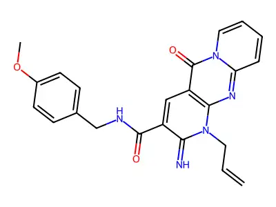1-allyl-2-imino-N~3~-(4-methoxybenzyl)-5-oxo-1,5-dihydro-2H-dipyrido[1,2-a:2,3-d]pyrimidine-3-carboxamide structure