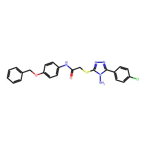 2-{[4-amino-5-(4-chlorophenyl)-4H-1,2,4-triazol-3-yl]sulfanyl}-N-[4-(benzyloxy)phenyl]acetamide structure