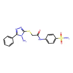 2-[(4-amino-5-phenyl-4H-1,2,4-triazol-3-yl)sulfanyl]-N-(4-sulfamoylphenyl)acetamide structure