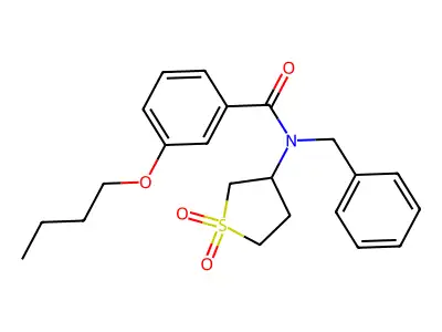 N-benzyl-3-butoxy-N-(1,1-dioxidotetrahydrothiophen-3-yl)benzamide structure