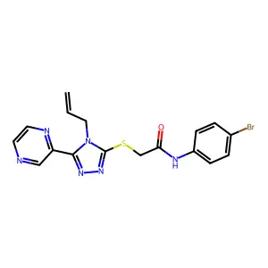 N-(4-bromophenyl)-2-{[4-(prop-2-en-1-yl)-5-(pyrazin-2-yl)-4H-1,2,4-triazol-3-yl]sulfanyl}acetamide structure