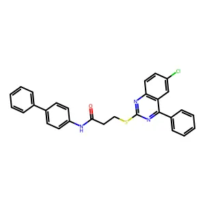 N-(biphenyl-4-yl)-3-[(6-chloro-4-phenylquinazolin-2-yl)sulfanyl]propanamide structure