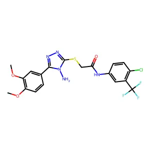 2-{[4-amino-5-(3,4-dimethoxyphenyl)-4H-1,2,4-triazol-3-yl]sulfanyl}-N-[4-chloro-3-(trifluoromethyl)phenyl]acetamide structure