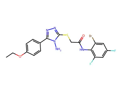 C18H16BrF2N5O2S structure