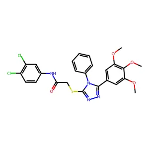 N-(3,4-dichlorophenyl)-2-{[4-phenyl-5-(3,4,5-trimethoxyphenyl)-4H-1,2,4-triazol-3-yl]sulfanyl}acetamide structure