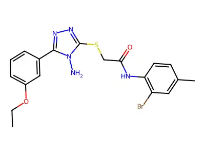 2-[4-amino-5-(3-ethoxyphenyl)(1,2,4-triazol-3-ylthio)]-N-(2-bromo-4-methylphen yl)acetamide structure