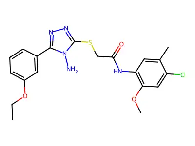 2-[4-amino-5-(3-ethoxyphenyl)(1,2,4-triazol-3-ylthio)]-N-(4-chloro-2-methoxy-5-methylphenyl)acetamide structure