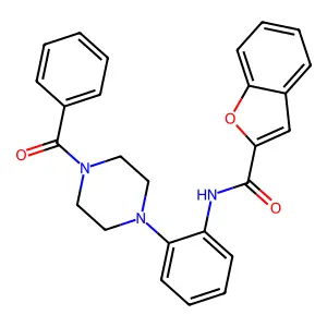 N-[2-(4-benzoyl-1-piperazinyl)phenyl]-1-benzofuran-2-carboxamide structure