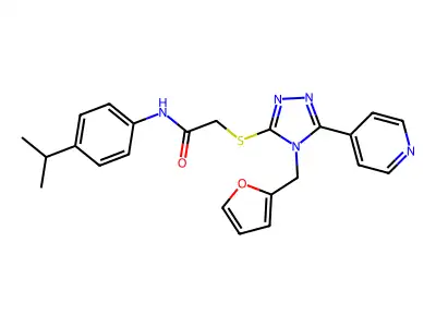 2-{[4-(furan-2-ylmethyl)-5-(pyridin-4-yl)-4H-1,2,4-triazol-3-yl]sulfanyl}-N-[4-(propan-2-yl)phenyl]acetamide structure
