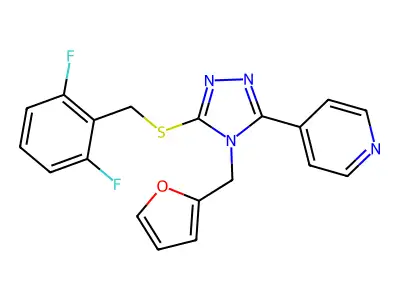 4-{5-[(2,6-difluorobenzyl)sulfanyl]-4-(furan-2-ylmethyl)-4H-1,2,4-triazol-3-yl}pyridine structure