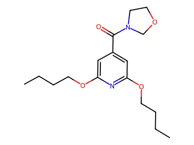 Oxazolidine, 3-((2,6-dibutoxy-4-pyridinyl)carbonyl)- structure