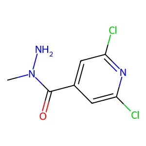 Isonicotinic acid, 2,6-dichloro-, 1-methylhydrazide structure