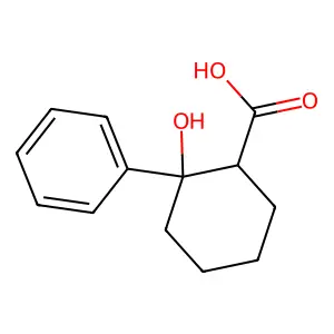 rel-(1R,2S)-2-Hydroxy-2-phenylcyclohexanecarboxylic acid structure