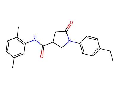 N-(2,5-dimethylphenyl)-1-(4-ethylphenyl)-5-oxopyrrolidine-3-carboxamide structure
