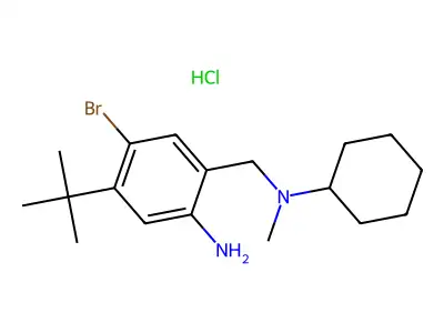 2-Amino-5-bromo-4-tert-butyl-N-cyclohexyl-N-methylbenzylamine hydrochloride structure