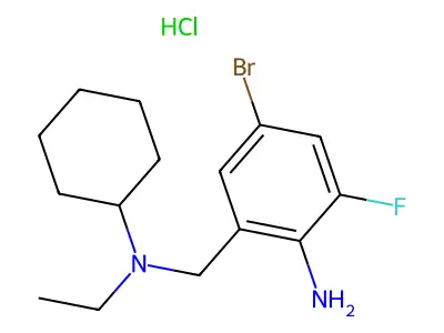 2-Amino-5-bromo-N-cyclohexyl-N-ethyl-3-fluorobenzylamine hydrochloride structure