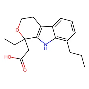(1-Ethyl-8-propyl-1,3,4,9-tetrahydropyrano[3,4-b]indol-1-yl)acetic acid structure