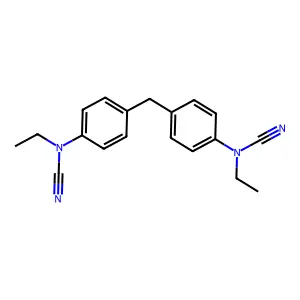 4-{4-[Cyano(ethyl)amino]benzyl}phenyl(ethyl)cyanamide structure