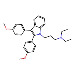 Indole, 2,3-bis(p-methoxyphenyl)-1-(3-(diethylamino)propyl)- structure