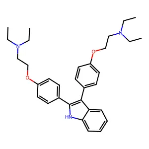 Indole, 2,3-bis(p-(2-(diethylamino)ethoxy)phenyl)- structure