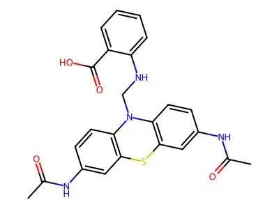 2-[(3,7-diacetamidophenothiazin-10-yl)methylamino]benzoic Acid structure