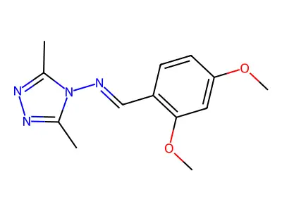N-[(E)-(2,4-dimethoxyphenyl)methylidene]-3,5-dimethyl-4H-1,2,4-triazol-4-amine structure