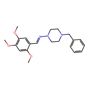 N-(4-benzylpiperazin-1-yl)-1-(2,4,5-trimethoxyphenyl)methanimine structure